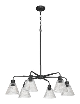 Pleated 6-Light Lighting Flat Black