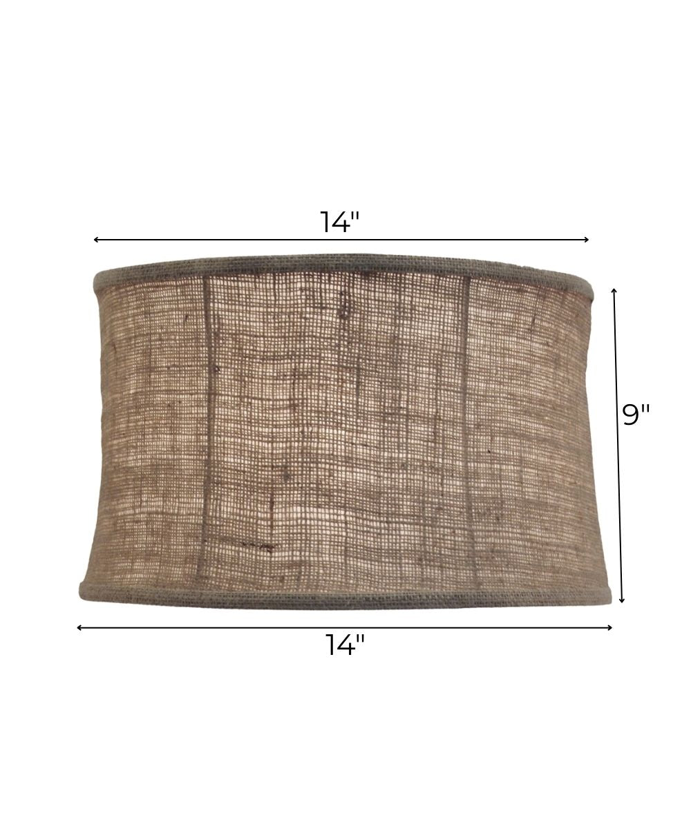 14x14x9 Natural Burlap Modified Drum Softback Lampshade