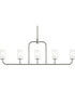 Mack 5-Light Linear Chandelier with Layered Glass Shades Brushed Nickel