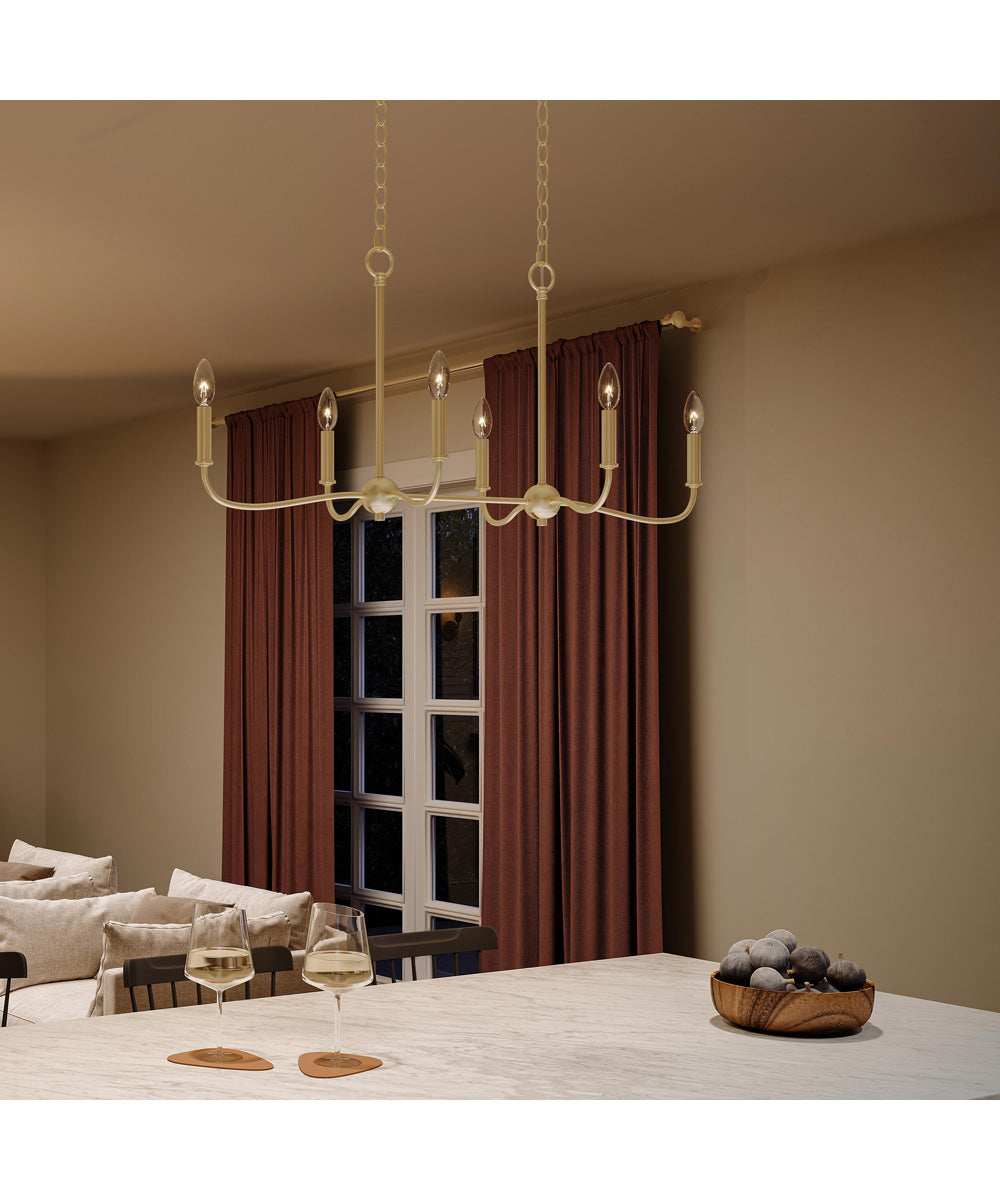 Ilia 6-Light Island Chandelier Brushed Gold