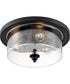 15"W Bransel 3-Light Close-to-Ceiling Matte Black