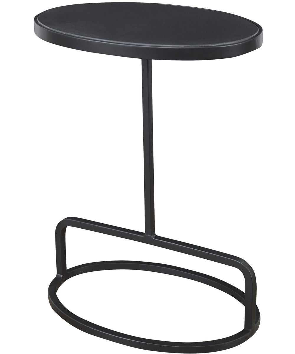 Jessenia Black Marble Accent Table