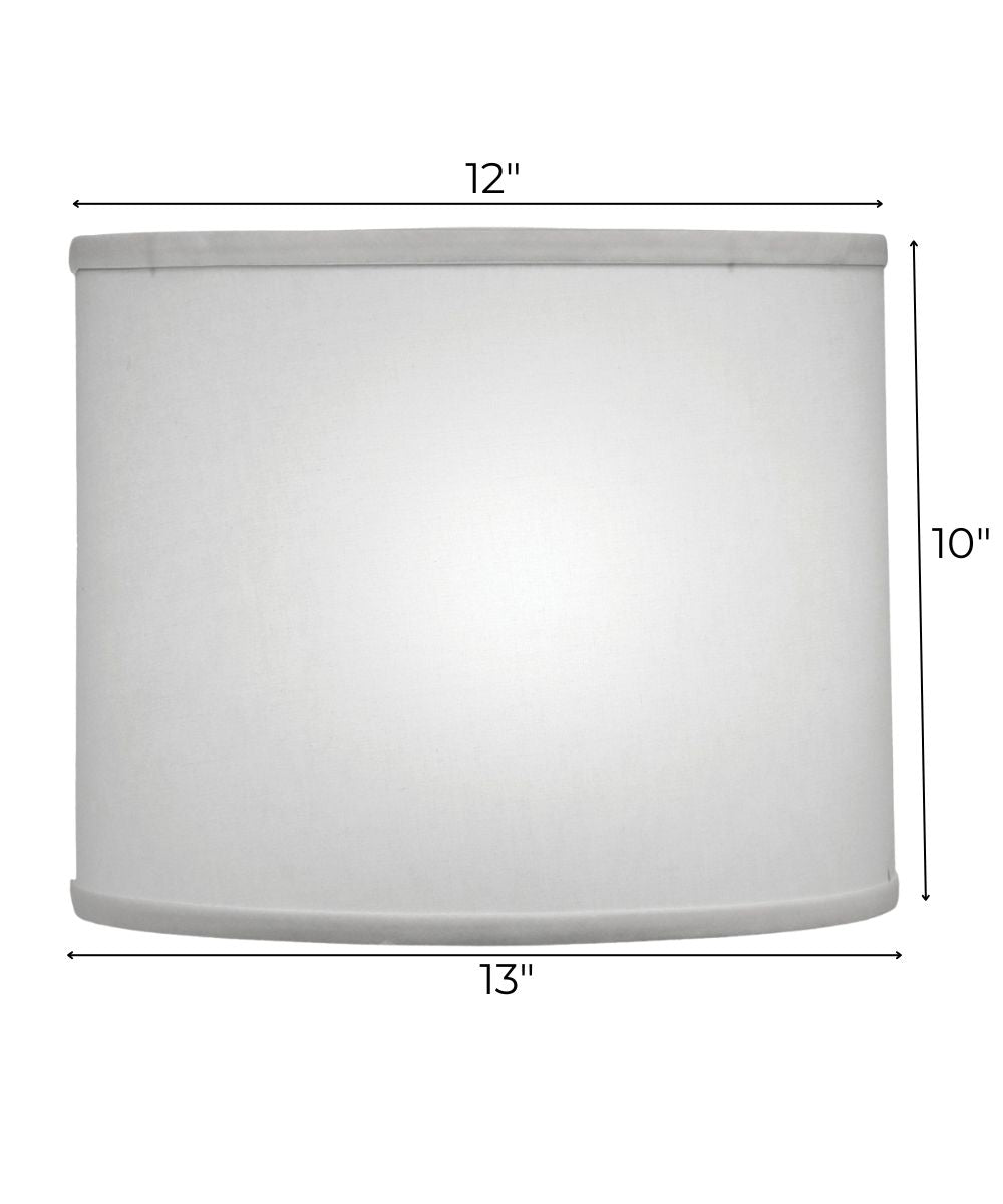12x13x10 White Butcher Linen Drum Hardback Lampshade