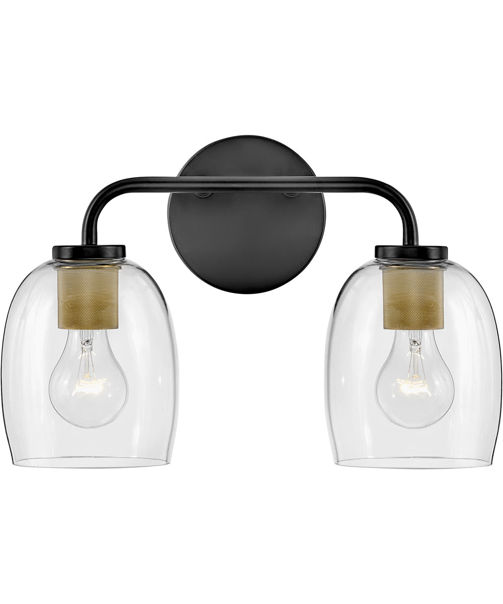 Percy 2-Light Small Two Light Vanity in Black