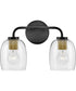 Percy 2-Light Small Two Light Vanity in Black