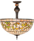 20" Wide Tiffany Turning Leaf Semi-Flushmount