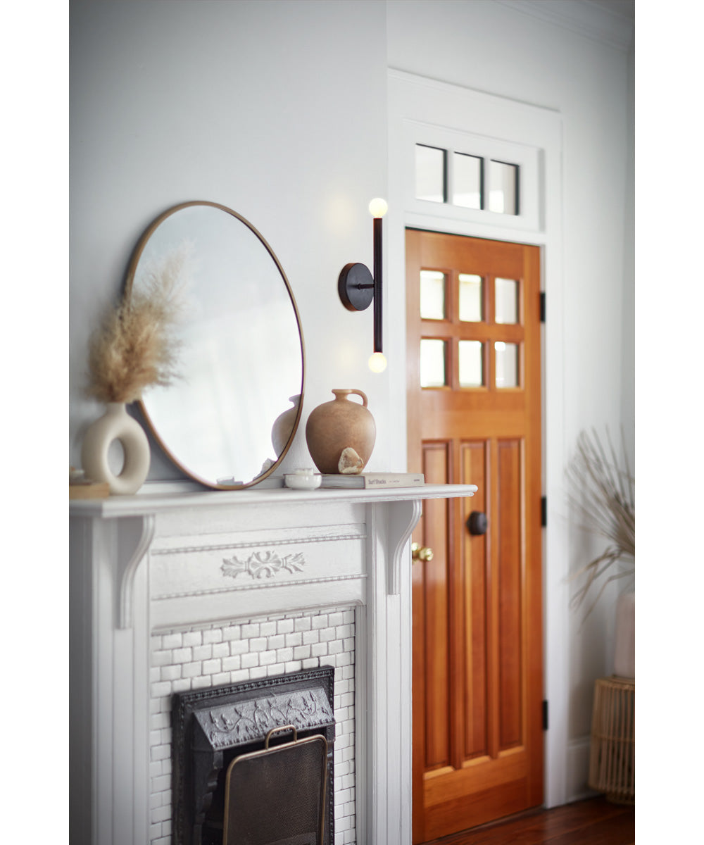 Millie 2-Light Medium Two Light Tall Sconce in Black