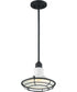 10"W Blue Harbor 1-Light Pendant Gloss White / Black Accents