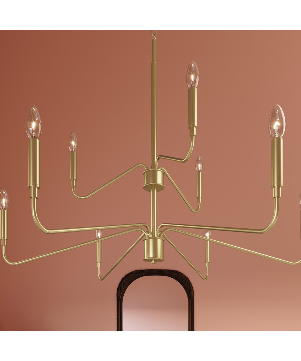 Pilar Two-Tier 9-Light Chandelier Brushed Gold