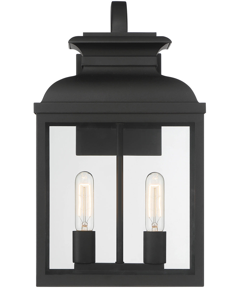 Milton 2 Light Wall Lantern Black