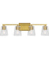 Vertex 4-Light Clear Glass Contemporary Bath Light Brushed Gold