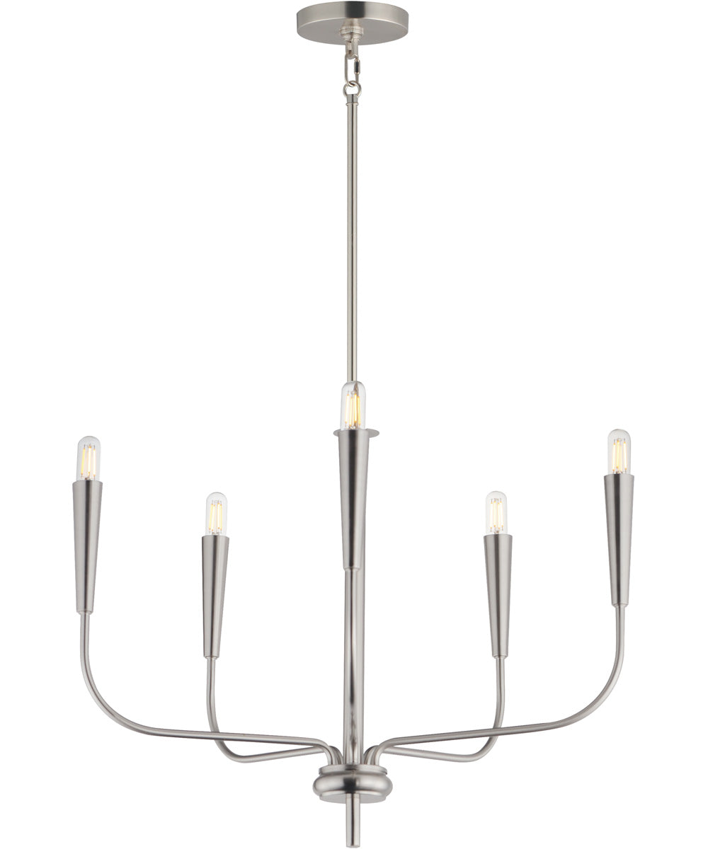 Vela 5-Light Chandelier Satin Nickel