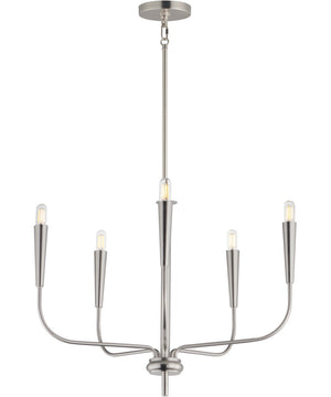 Vela 5-Light Chandelier Satin Nickel