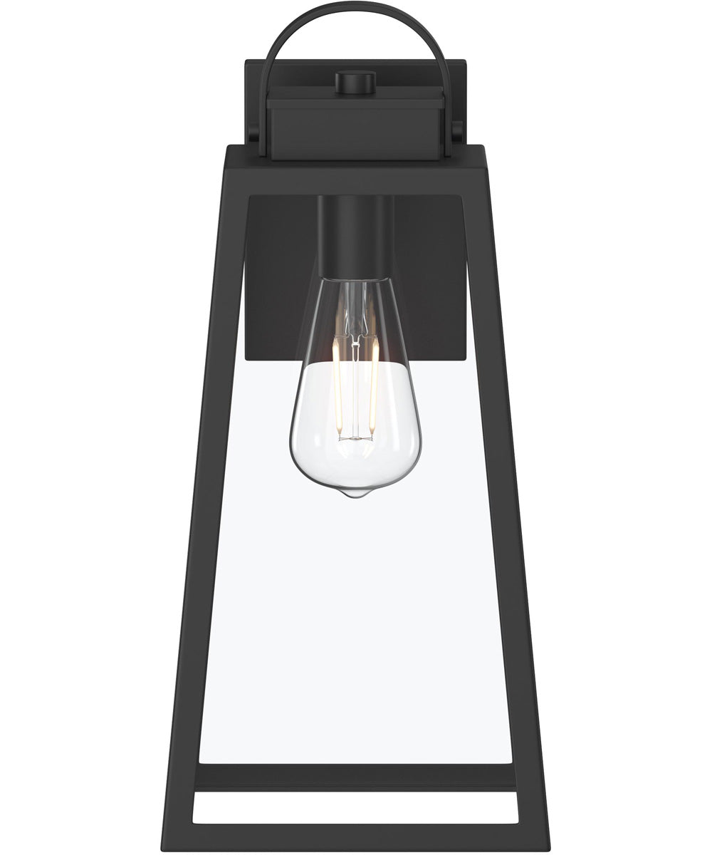 Hedry Large Outdoor Wall Lantern with Clear Glass Panels Matte Black