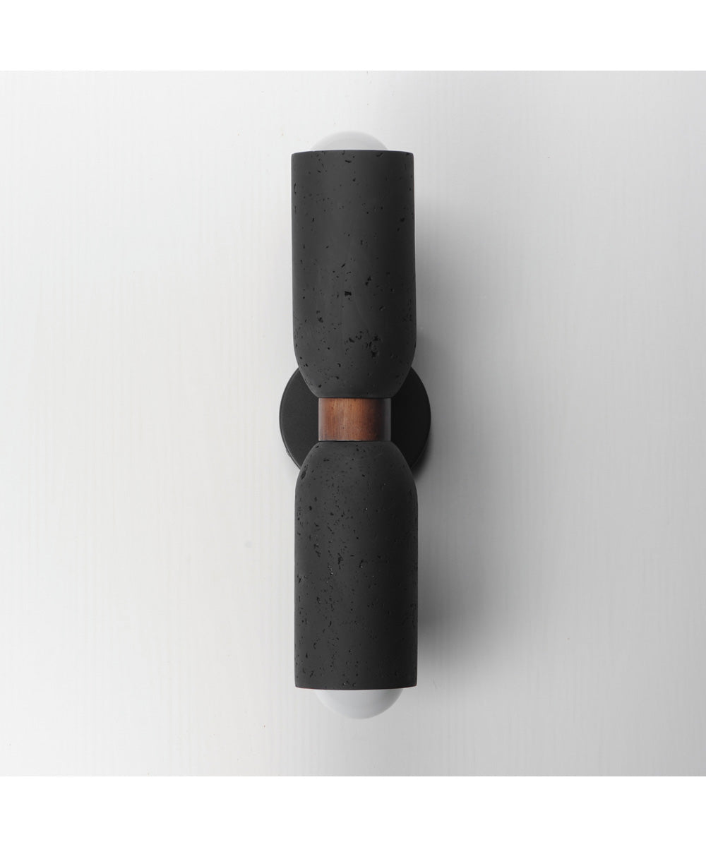 Pompeii 2-Light Wall Sconce Lava / Black