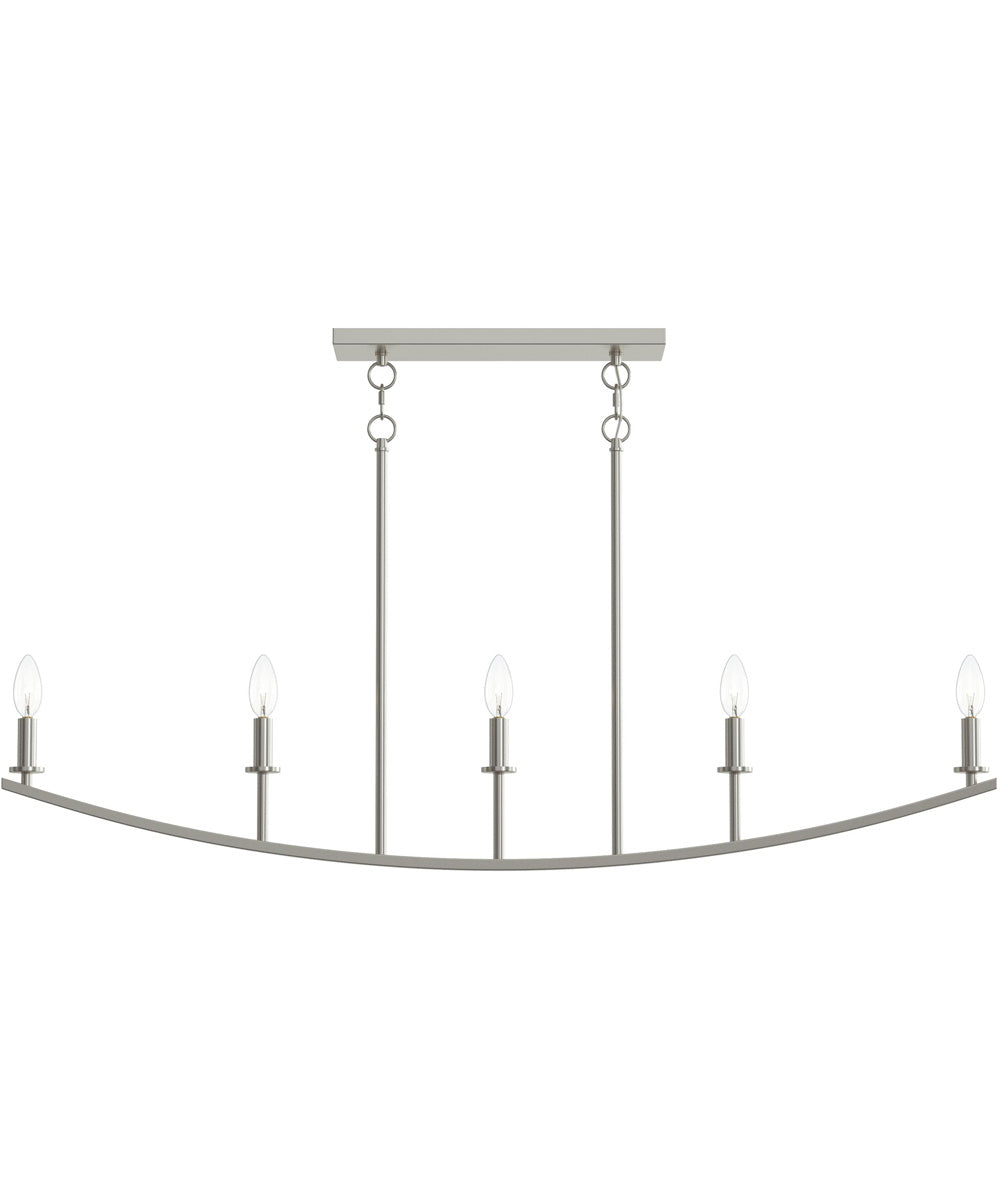 Jheni 5-Light Linear Chandelier Brushed Nickel