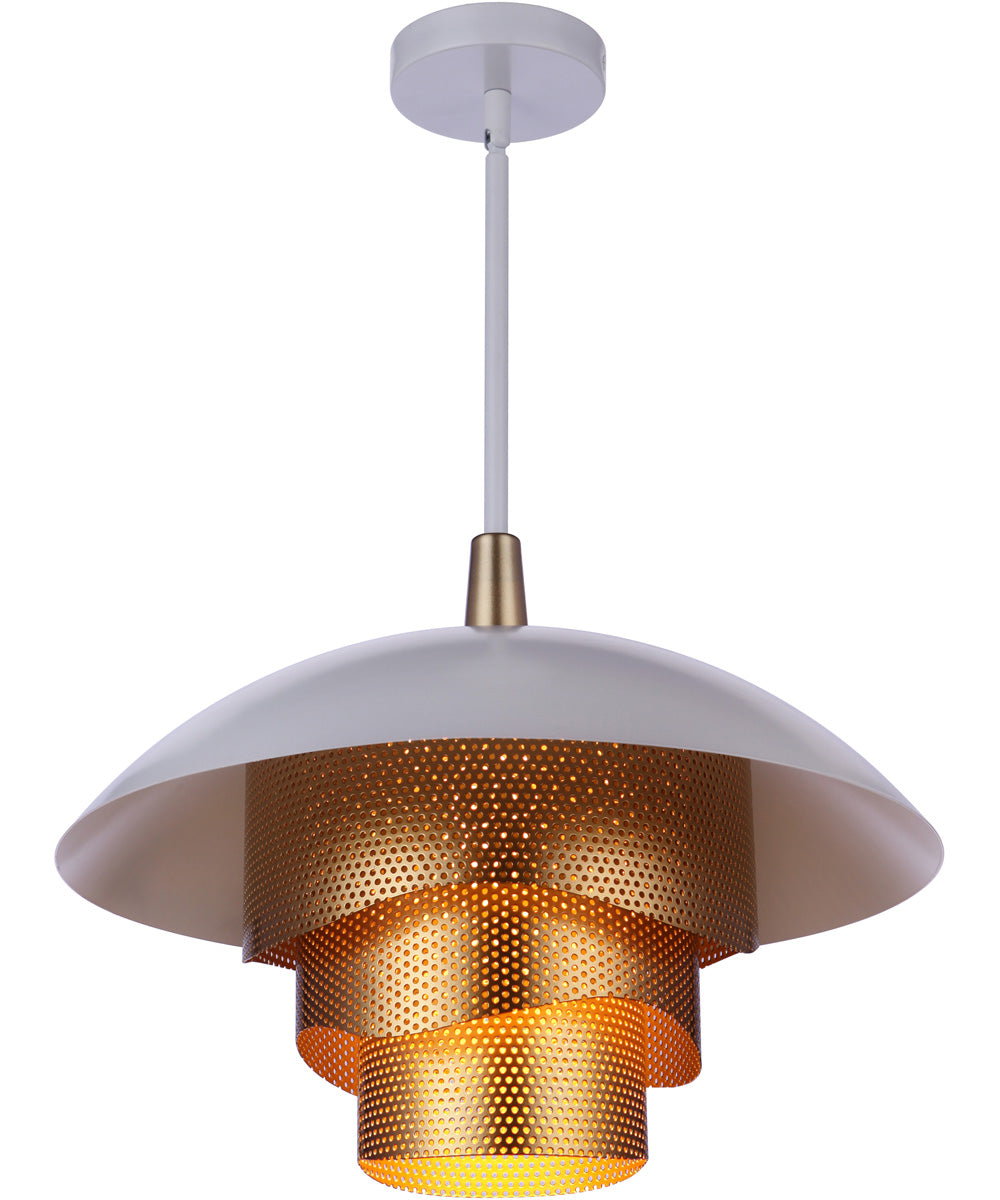 Sculptural Statement Pendants 1-Light Lighting Matte White/Matte Gold