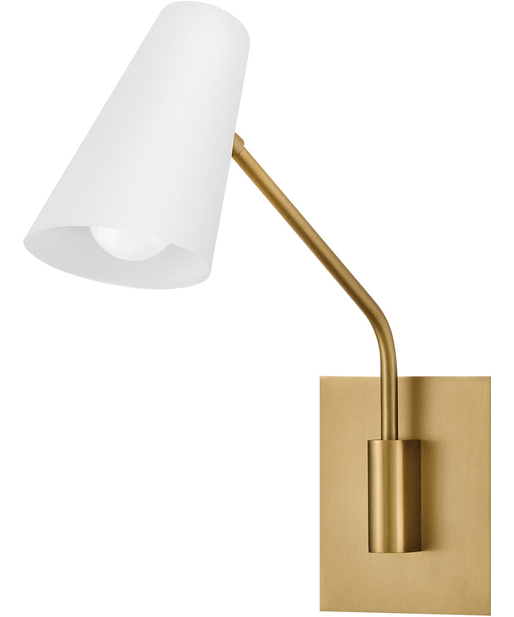 Bray 1-Light Medium Swing Arm Single Light Sconce in Lacquered Brass