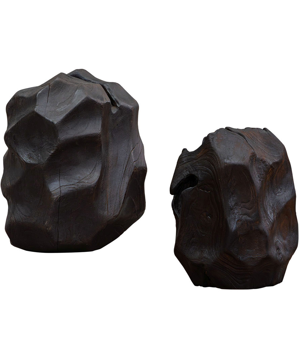 Ember Root Teak Sculpture, Set of 2