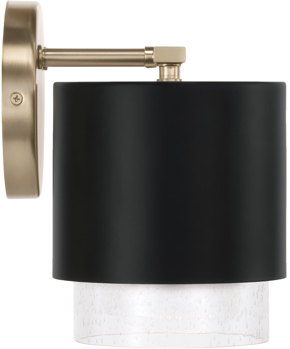 Weller 2-Light Vanity Matte Brass and Black