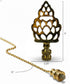 Polished Brass Pineapple Ceiling Fan Pull, 3"h with 12" Polished Brass Chain