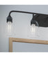 Ilia 4-Light Bath Vanity with Clear Glass Shade Matte Black