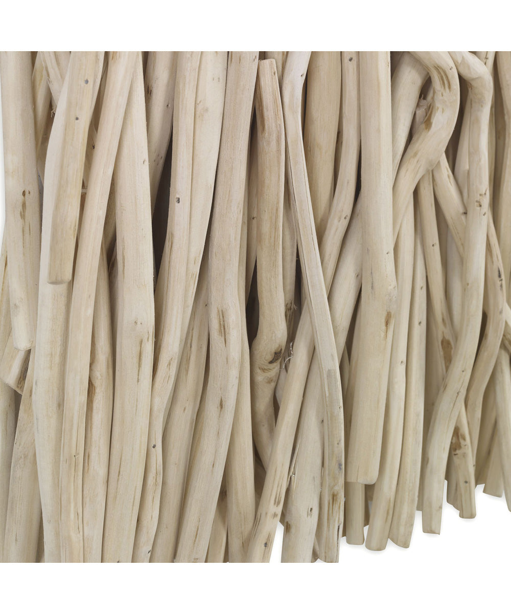 Gathered Teak Square Bleached Wood Wall Decor