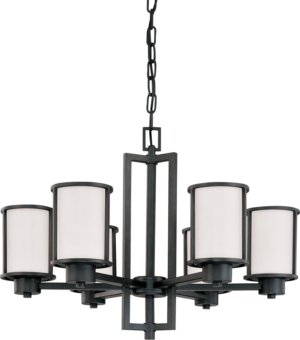 28"W Odeon 6-Light Chandelier Aged Bronze