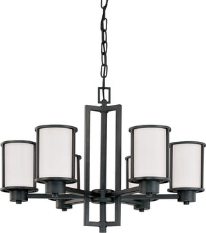 28"W Odeon 6-Light Chandelier Aged Bronze
