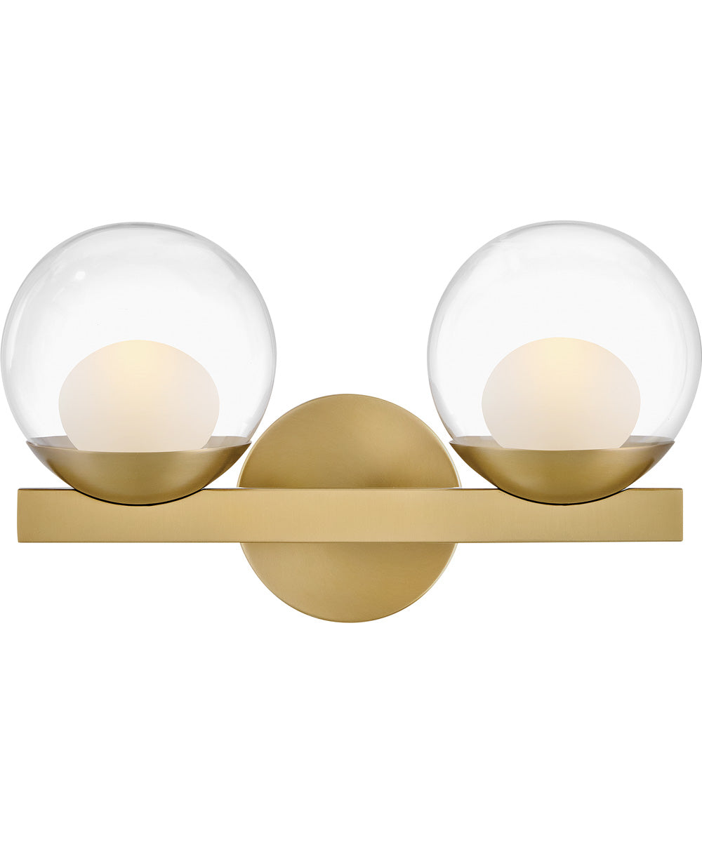 Sunni 2-Light Small Two Light Vanity in Lacquered Brass