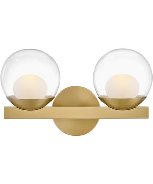 Sunni 2-Light Small Two Light Vanity in Lacquered Brass