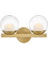 Sunni 2-Light Small Two Light Vanity in Lacquered Brass