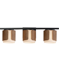 Draughtsman 3-Light Bath Vanity Walnut / Black