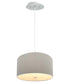 16" W 2 Light Pendant Light Oatmeal Linen Drum Shade with Diffuser, White Cord