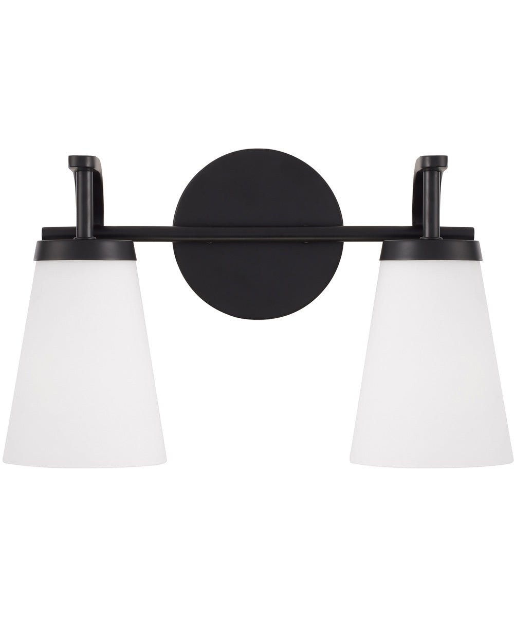 Drake 2-Light Vanity Matte Black
