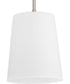 Clarion 1-Light Etched White Pendant P500429 Brushed Nickel