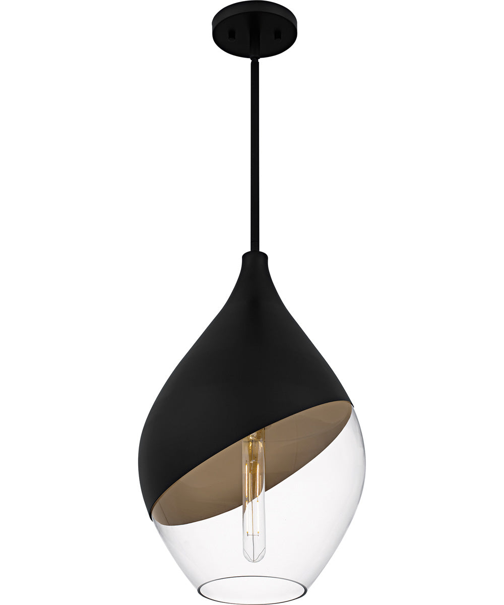 Drover 1-Light 12"W Matte Black Pendant Ceiling Light