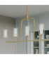 Mack 5-Light Linear Chandelier with Layered Glass Shades Brushed Gold