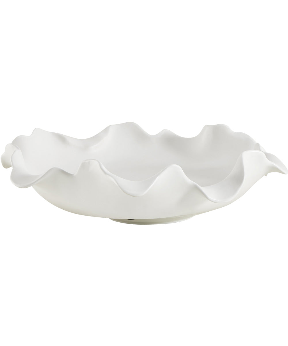 Wave Crest White Outdoor Bowl
