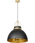 Pruitt 3-light Pendant Matte Black|Aged Brass
