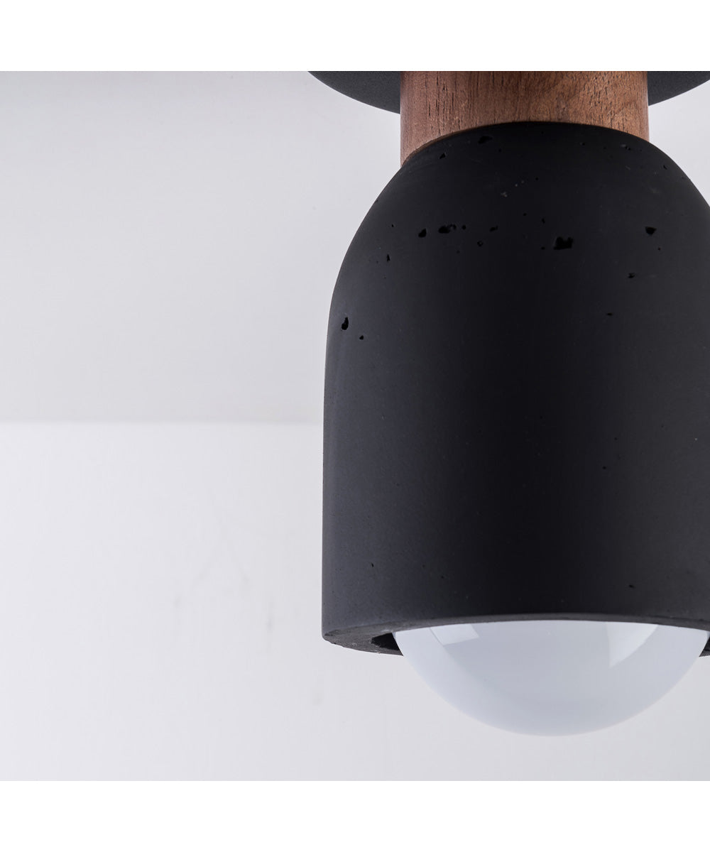 Pompeii 1-Light Flush Mount Lava / Black