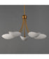 Maris 5-Light Chandelier White/Natural Aged Brass