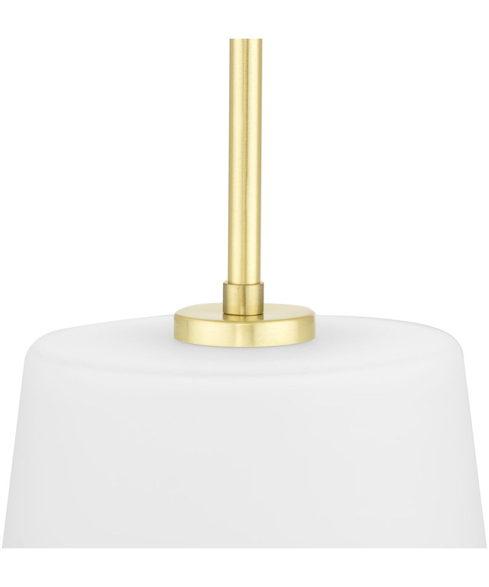 Clarion 1-Light Etched White Pendant P500430 Satin Brass