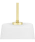 Clarion 1-Light Etched White Pendant P500430 Satin Brass