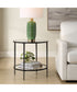 Accent Furniture with Tempered Glass and Mirror Satin Black