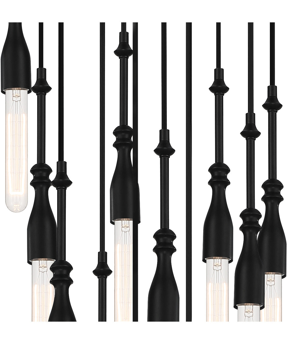 Louise 11 Light Chandelier Matte Black