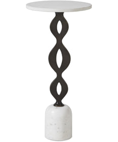 Ila Round White Drink Table