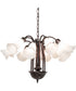 24" Wide White Tiffany Pond Lily 12 Light Chandelier