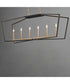 Melrose 6-Light Linear Pendant Black / Natural Aged Brass