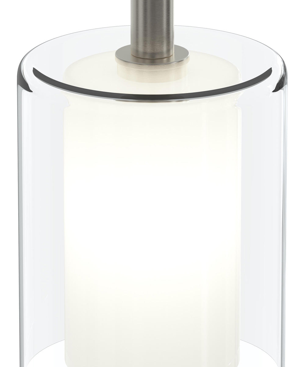 Mack 1-Light Pendant with Layered Glass Shade Brushed Nickel